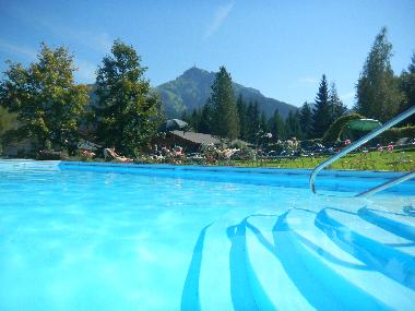 heated pool with panoramic cover
