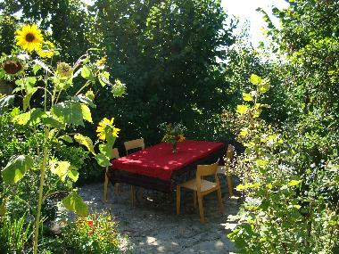 Sitting area in front of the casa rossa