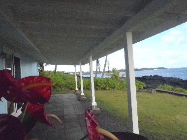 View from the oceanfront lanai of the Big Island vacation rental, Alohahouse