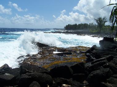 Hike along the bluffs to the most beautiful unspoiled Puna coastline, Big Island Hawaii