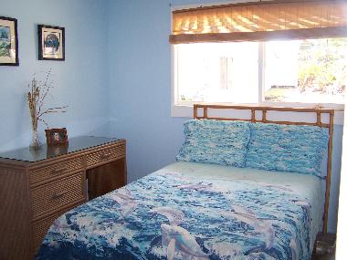 Bedroom with full size bed and ocean theme!