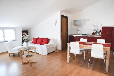 Living room with kitchenette