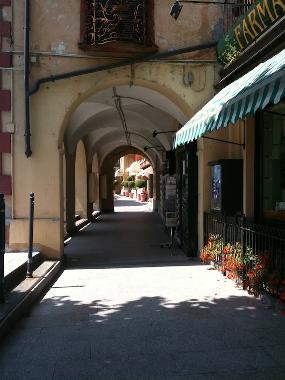 The portico in Tremezzo offering a haven of shade in the summer months