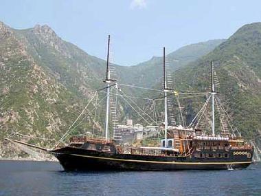 Cruises to Mount Athos from Ormos Panagias (10km to the north)