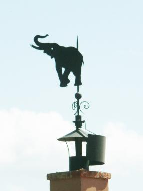 One of the six vane in the shape of animals