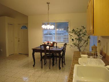 Dinning area with French Doors/view from kitchen