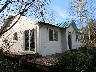 side view of the gite in winter