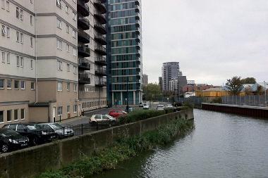 The back of the building - very quiet and no traffic whatsoever.