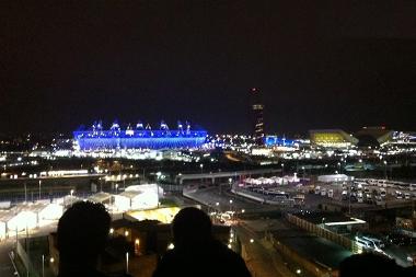 Rooftop - around 200 people watched the very special, opening night of 2012 London Olympic Games.