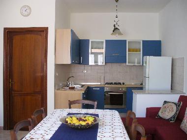 kitchen and living room
