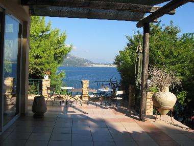 Our breakfast terrace with coffee bar