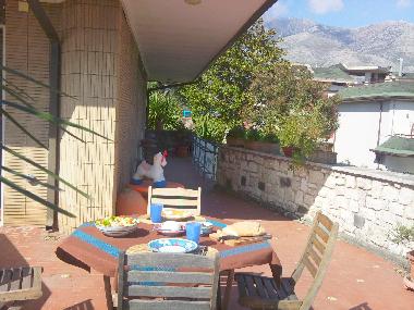 Terrace with complete outdoor furniture