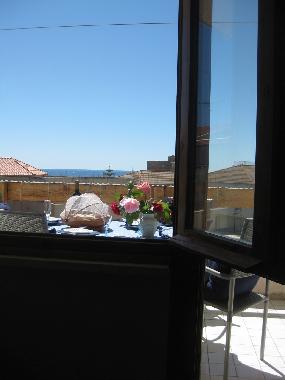 detail terrace sea side seen from living room