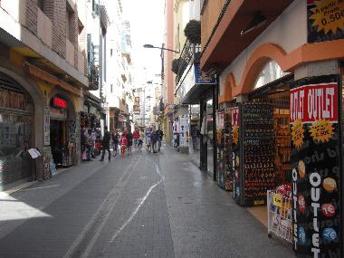 shopping street, close to the apartment (parallel street)