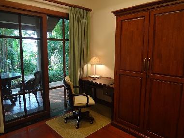 Modern bedroom view to veranda