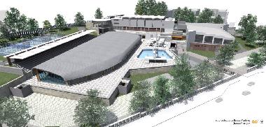 The nearby swimming pool