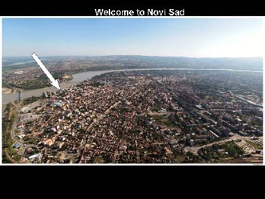 Panoramic view of Novi Sad ( with location of the apartment)