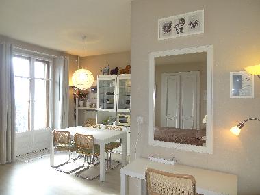 Desk, vanity with ample outlets to charge phones, computers, camera batteries, etc. Reliable high-sp