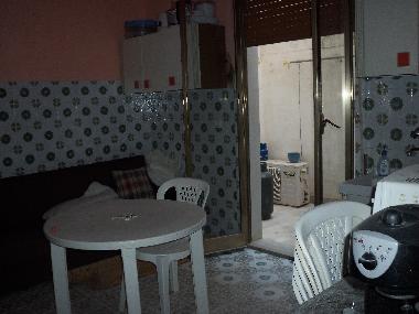 Kitchen with sofa bed