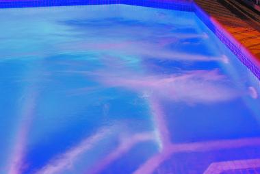 hydromassage bench in the private pool