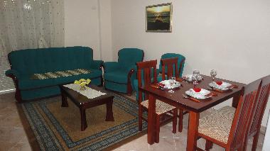 View of the living room and dining corner