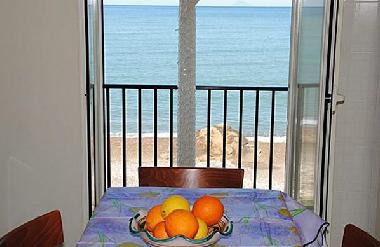view from kitchen-living