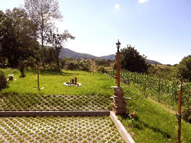 Casa Zollo II, parking lot & western garden (Casa Vale)