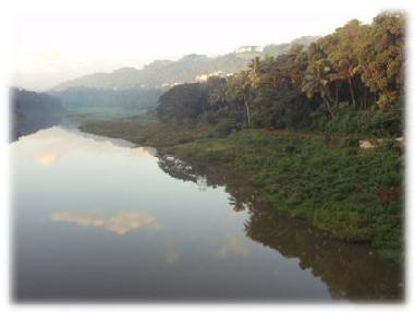 Sunrise over Mahaweli River at Lewella