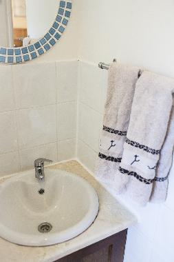 Bathroom with shower and vanity