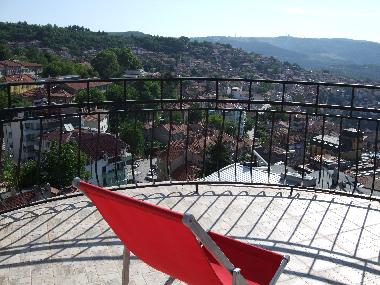 taking in the views from the balcony