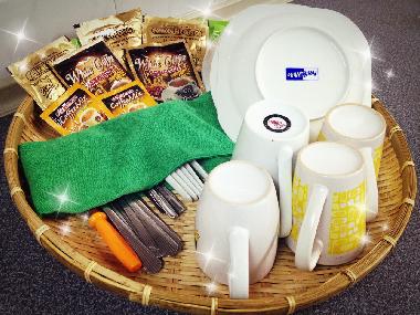 Famous local brand coffee and utensils