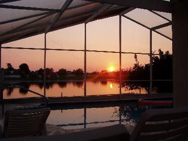 Sunset across Pool & Lake