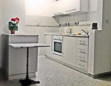 Kitchen is fully equiped including a tall fridge freezer