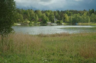 Photo taken through the bedroom window.