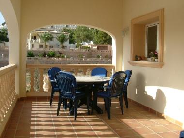Covered terrace ideal for dining al fresco or relaxing under