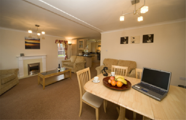 Lounge with Riser/Recliner Chair and Dining Area