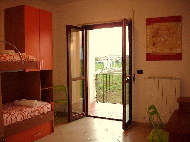 Bright and modern twin bed room in holiday apartment Marconia, Southern Italy