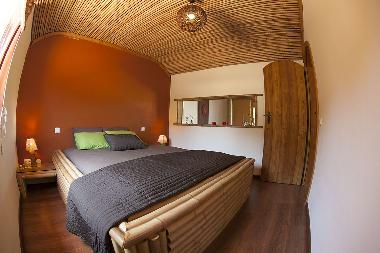 Bedroom full of bamboo detailing