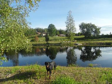 150 m to the pond for the one who can swim.