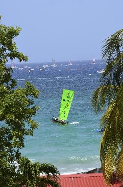 Traditional boat racing in summer watched from the studio.