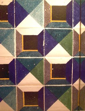 Tiles of the bathroom suite