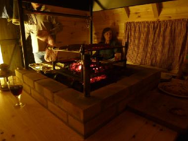 Evening in the BBQ cabin