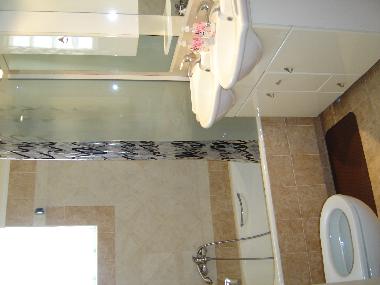 Zeus, Apollo and Hermes bathrroom.  It is the same at each apartment.