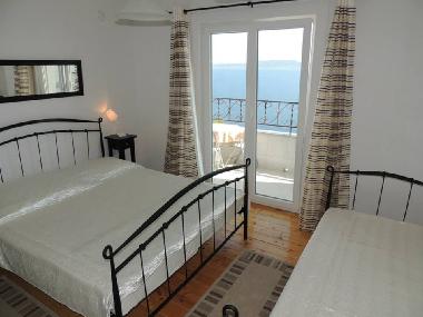 Bedroom with private balcony for 2 or 3 person