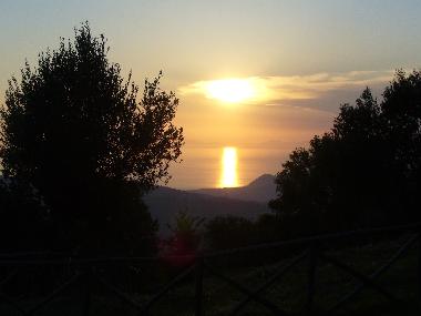 The sunset from the pool