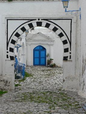 The clifftop city of Sidi Bou Said can be reached by car