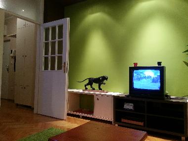 Living room with cable TV