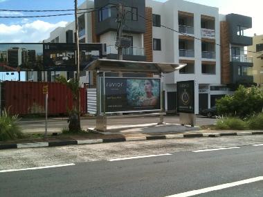 Bus stop just in front of sugar reef complex