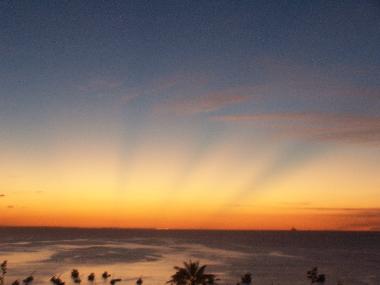 sunrise seen from balcony