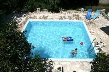 view from the terrace to the pool